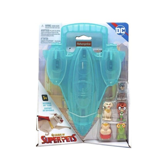 New DC League Of Superpets Playset Set Invisible Jet Case & 5 Figures - Picture 1 of 3